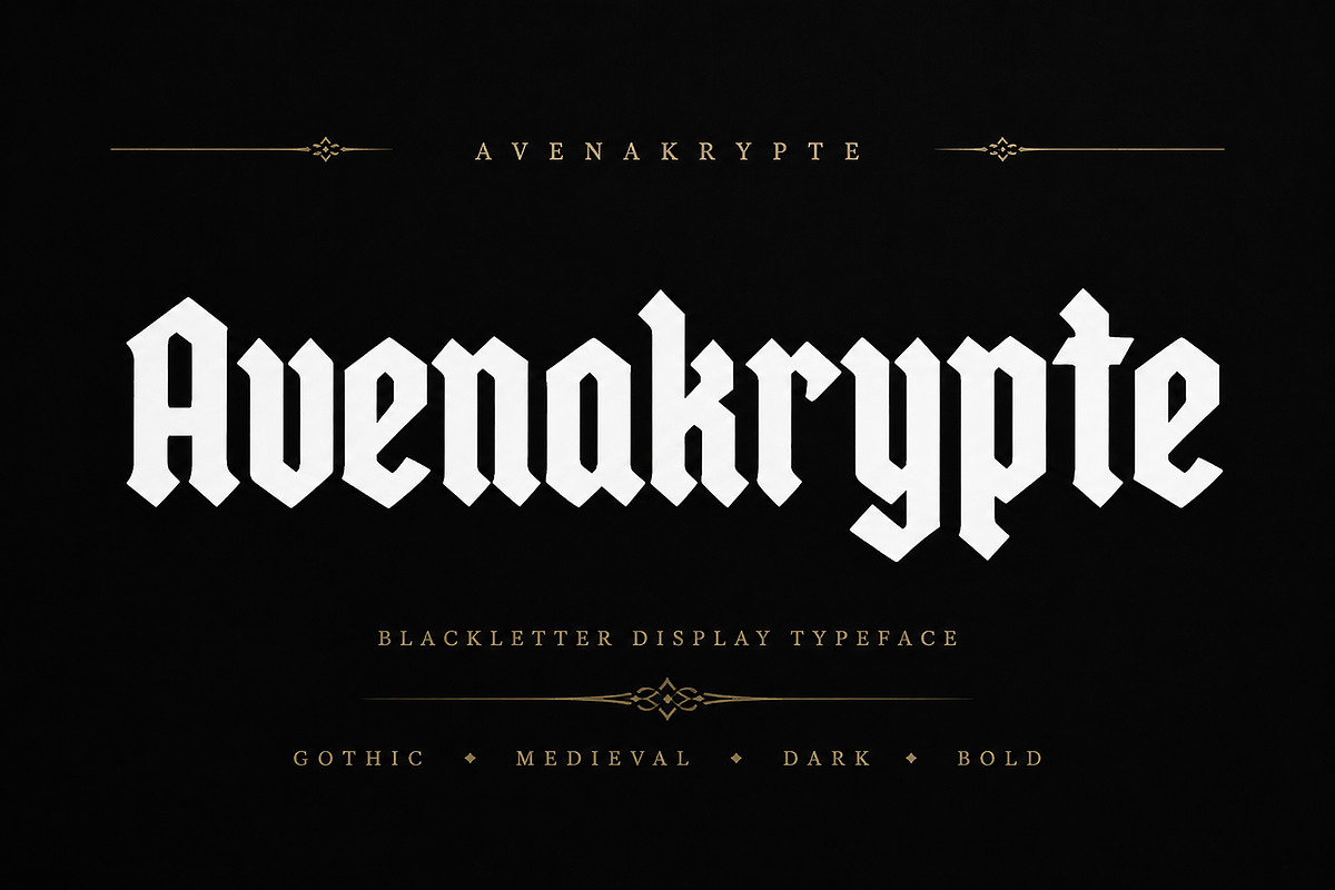 Avenakrypte, a Blackletter Font by Wow Magic (Photo 1 of 5)