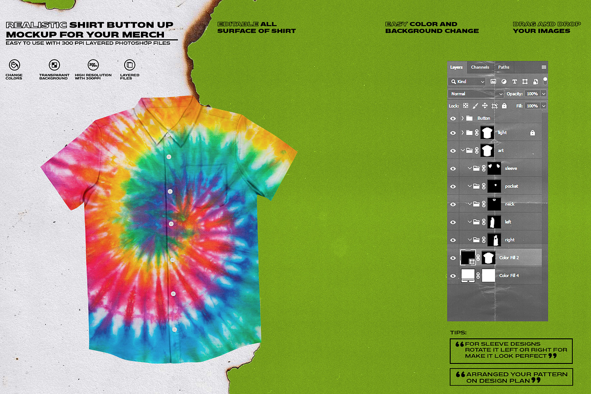 BUTTON UP SHIRT, a Merchandise Mockup by Easybandits (Photo 3 of 3)