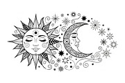 Sun Moon Celestial Mandala Bundle, an Illustration by Gaye Art (Thumbnail 23 of 31)