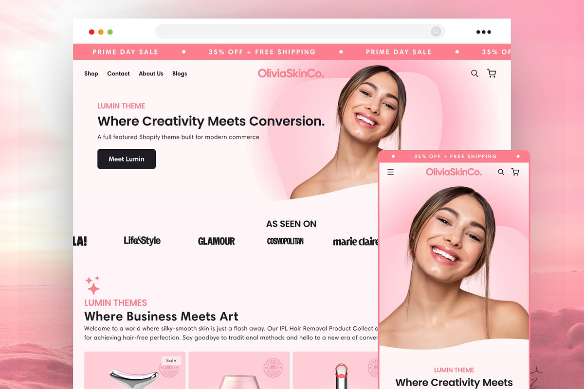Beauty Shopify Theme, a Shopify Template by Lumin Lab (Photo 1 of 9)