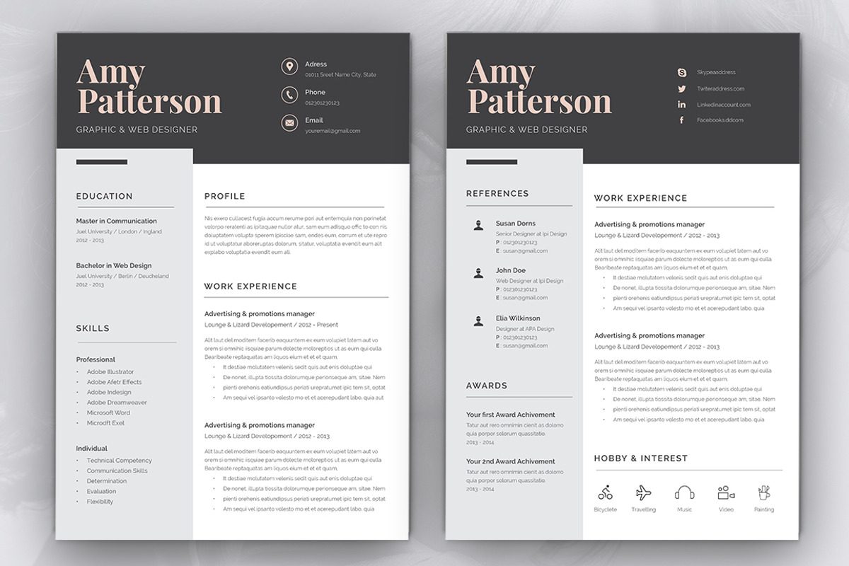 Resume Amy 2 pages, a Resume Template by sz81 (Photo 2 of 5)