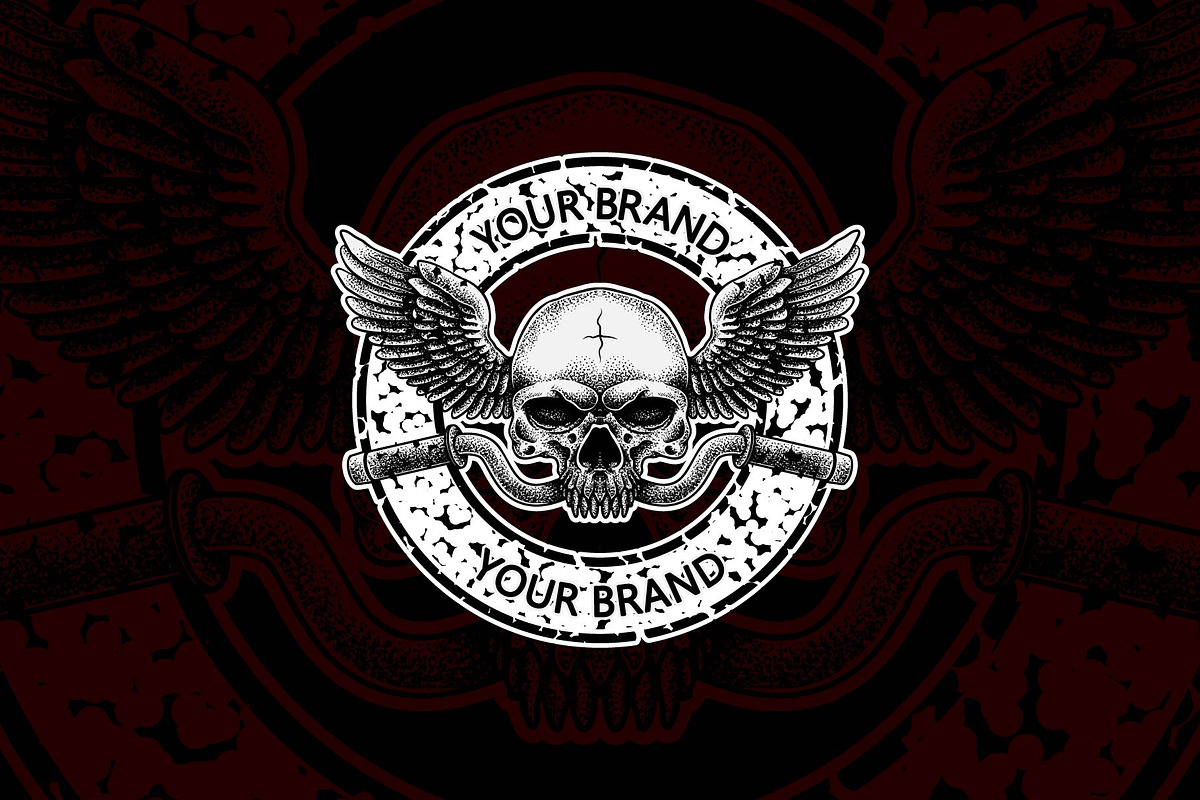 MOTO SKULL, an Object Illustration by arrolas vector