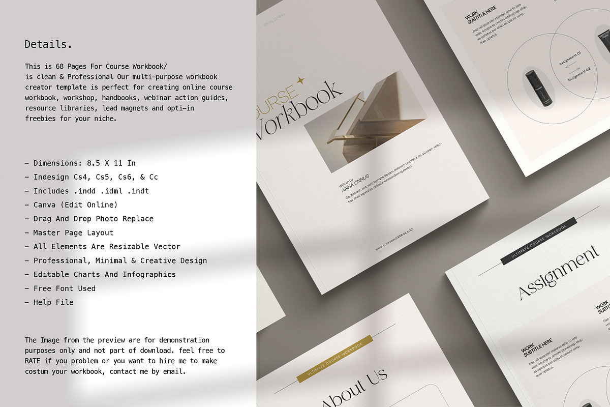 Workbook Template Canva, a Magazine Template by creathrivestudio (Photo 3 of 18)