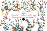 Bunny Juggling easter egg Clipart, an Illustration by DreamCafeArt (Thumbnail 1 of 6)