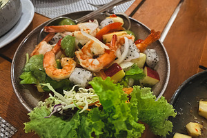 Fruit salad with shrimp, Thai food, a Food & Drink Photo by AMMi