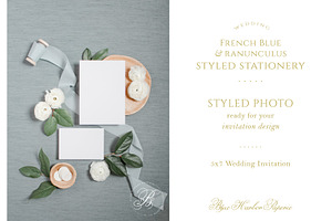 French Blue Linen Styled Photo