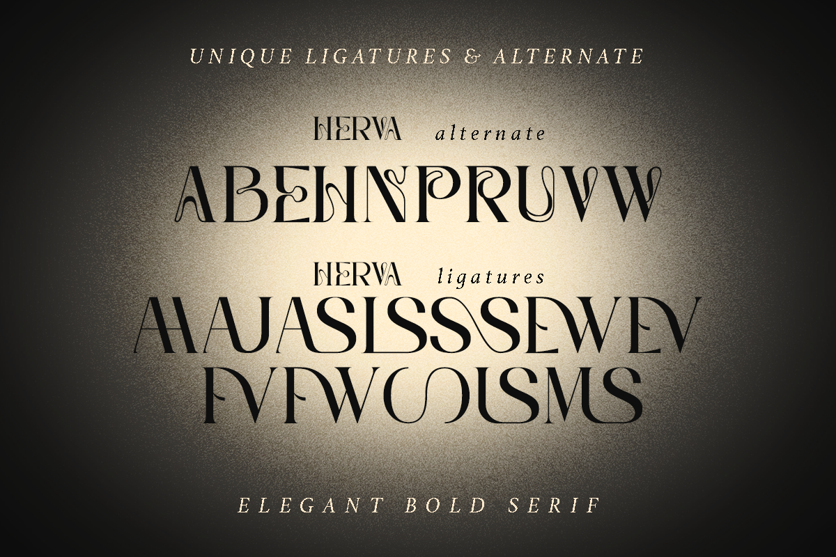Herva - Decorative Elegant Serif, a Serif Font by Pandeka Studio (Photo 12 of 12)