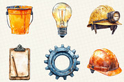 Labor Day Watercolor Clipart, an Illustration by OK Design (Thumbnail 5 of 5)