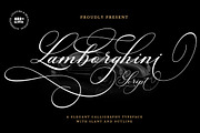 Lamborghini Script, a Script Font by Has_rizal (Thumbnail 1 of 13)