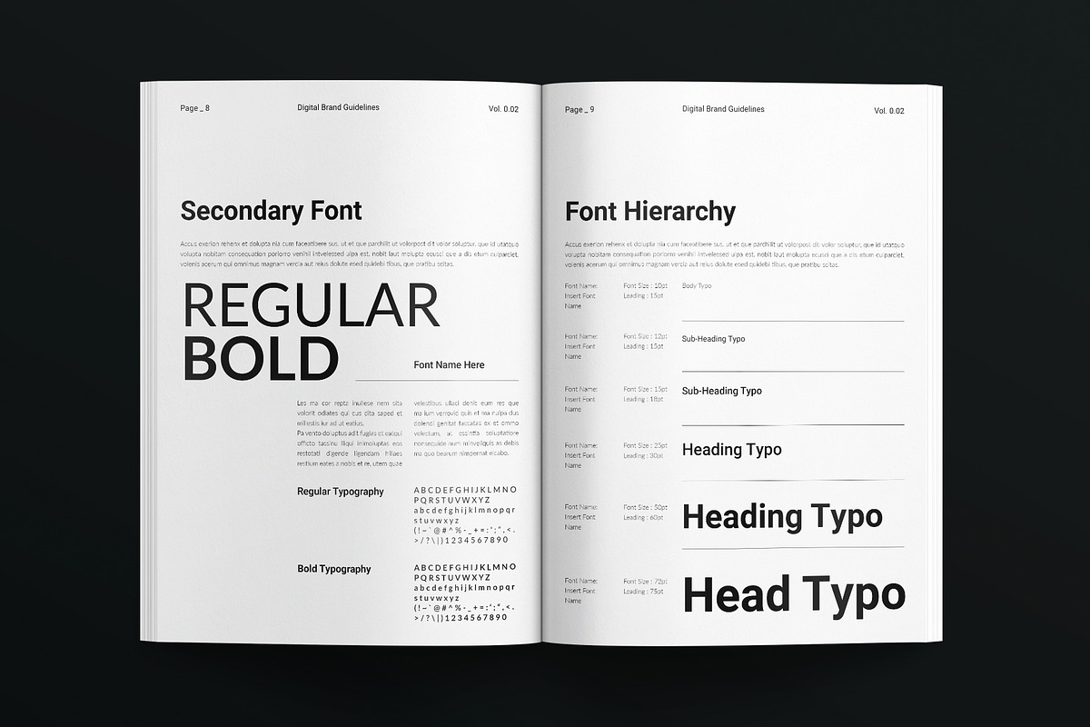Digital Brand Guidelines Template, a Brochure Template by E-Type (Photo 4 of 7)