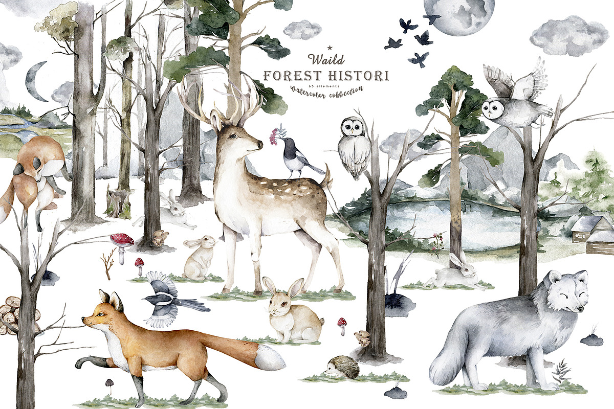Fall in Forest Autumn Mood, an Animal Illustration by Ann Art Houze (Photo 2 of 22)