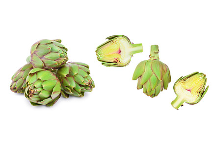 Fresh Artichokes isolated on white, a Food & Drink Photo by NataPhoto