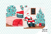 Santa Mail Scenes, a Seasonal Illustration by GlamArtZhanna (Thumbnail 2 of 3)