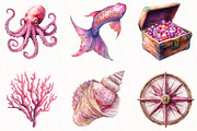 Pink Sea Adventure Clipart, an Illustration by OK Design (Thumbnail 5 of 5)