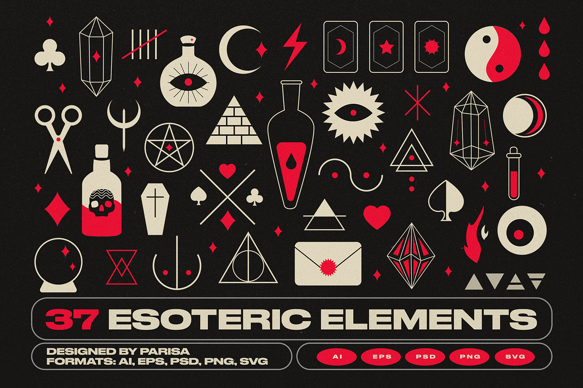 37 Magical Esoteric Elements, an Object Graphic by Parisa-Artstudio (Photo 1 of 3)