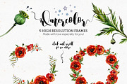 Poppy Mania Watercolor Clip Art Set, a Decorative Illustration by Inna Sinano (Thumbnail 4 of 7)