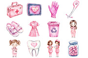 Watercolor Medical Clipart, a Seasonal Illustration by CitraGraphics (Thumbnail 2 of 4)