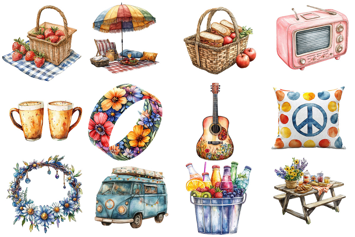 Picnic Party Music Festival Clipart, an Illustration by Designworld (Photo 4 of 5)