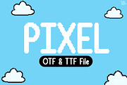 Pixel | Video game pixel font, a Sans Serif Font by LivelyAutumn11.11 (Thumbnail 1 of 5)