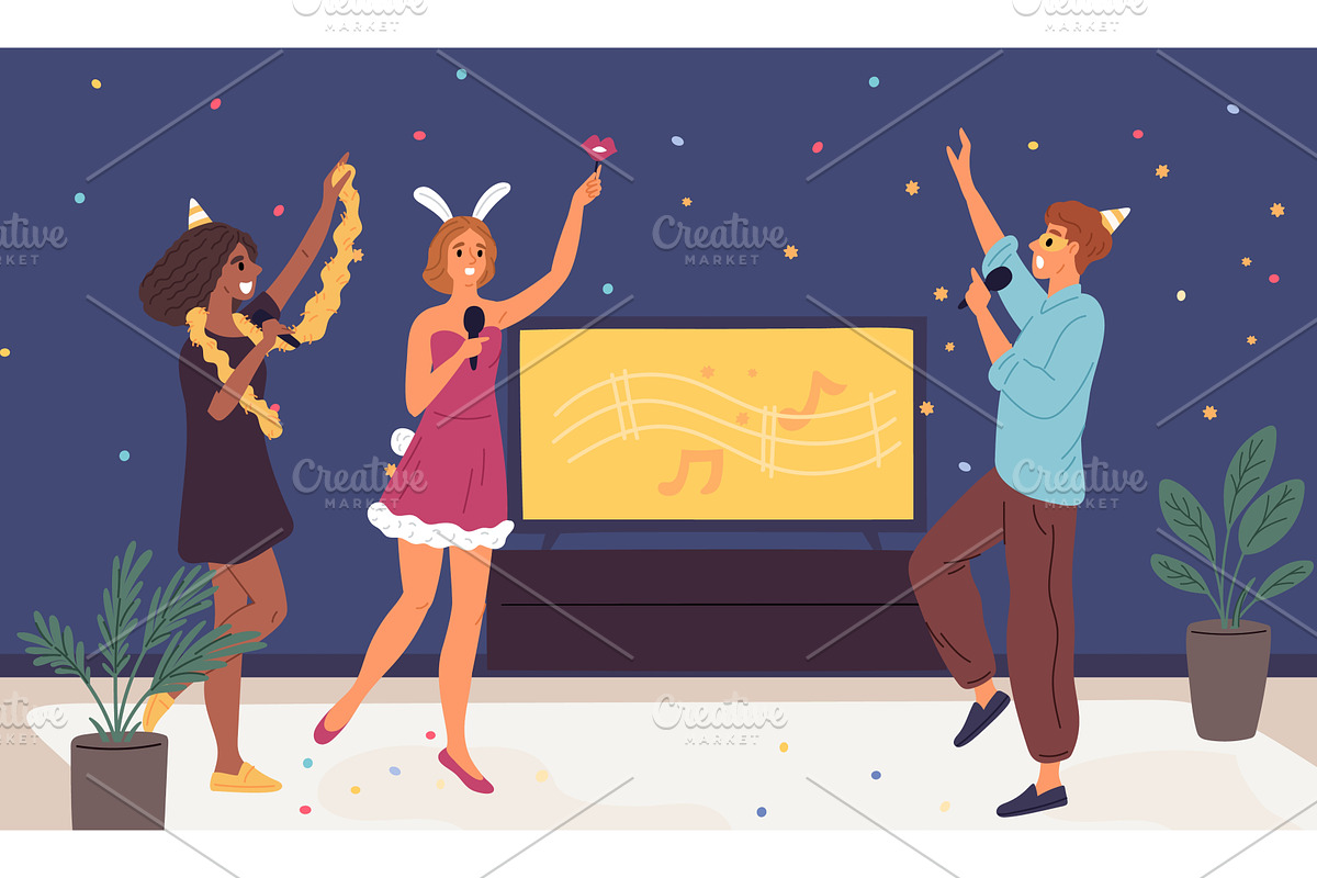 Fun group of cheerful friends, a Person Illustration by Vectorbuum