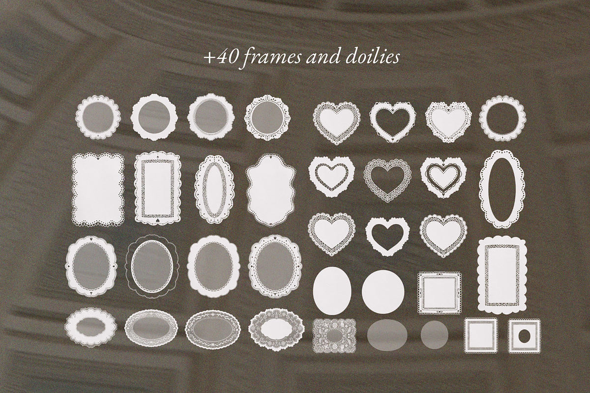Romantic Paper Doilies & Frames, a Seasonal Illustration by Aesthetic Vault (Photo 5 of 8)