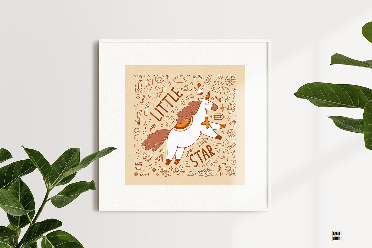 Little Unicorn vector clipart set, an Animal Illustration by Brandianna (Photo 9 of 14)