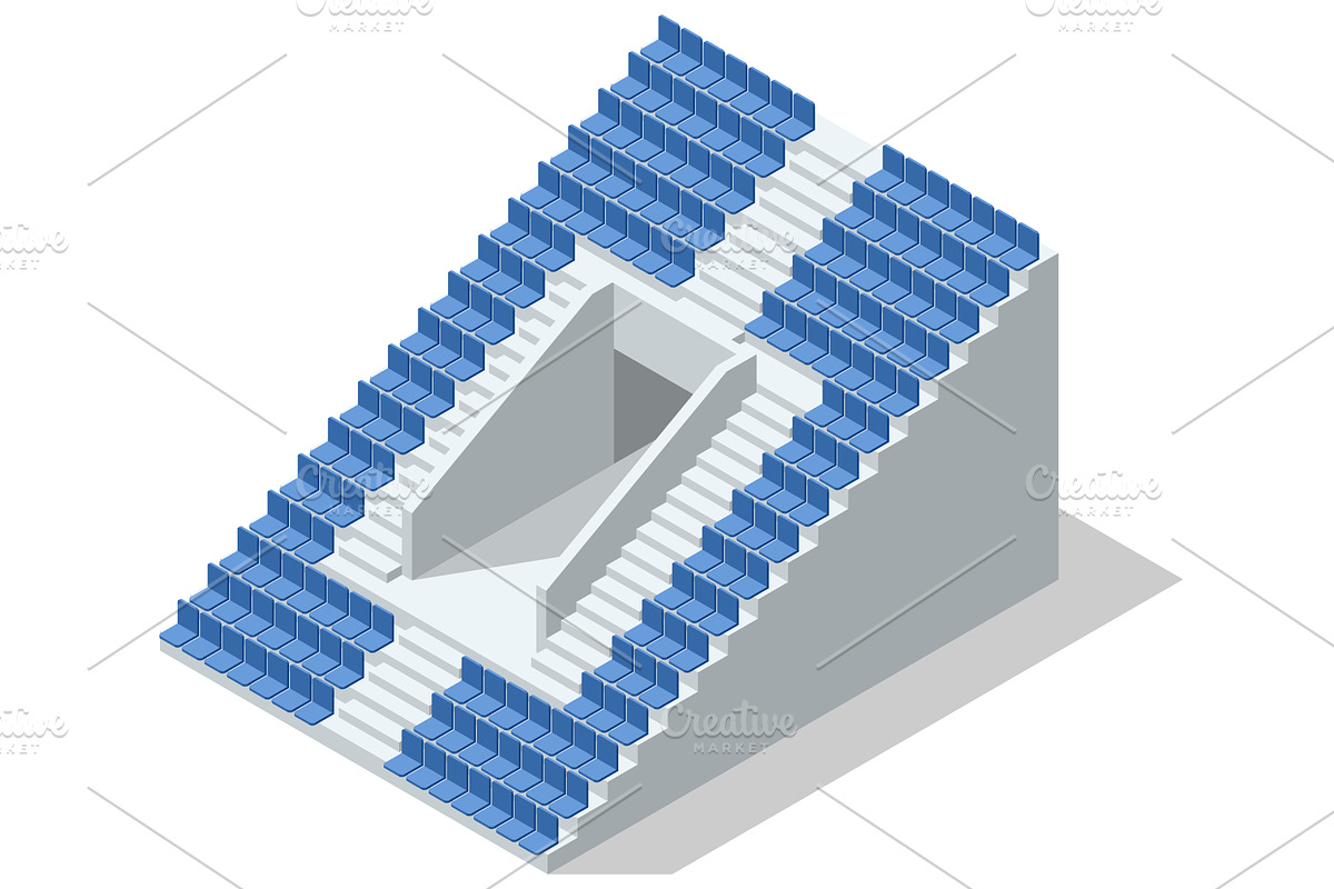 Isometric football stadium seating, an Object Illustration by Golden Sikorka