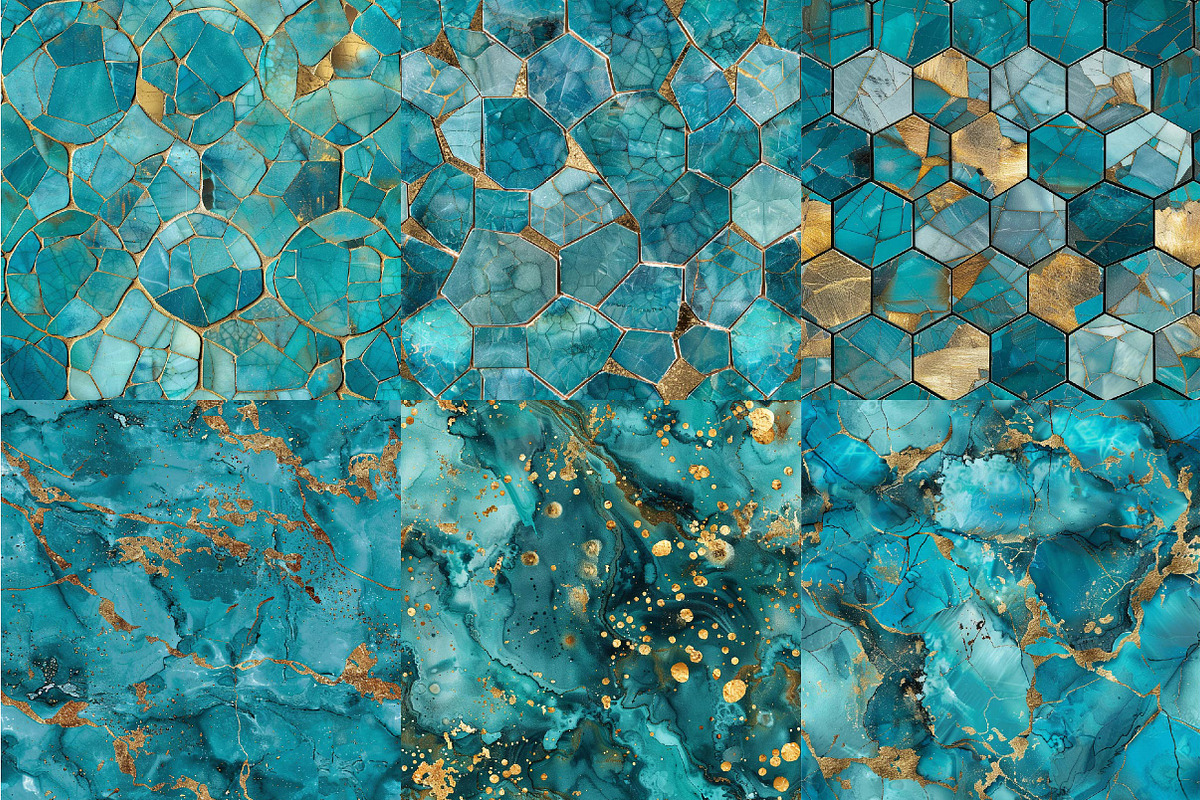Turquoise Stone Digital Paper, a Texture Illustration by DreamPrint404 (Photo 3 of 7)