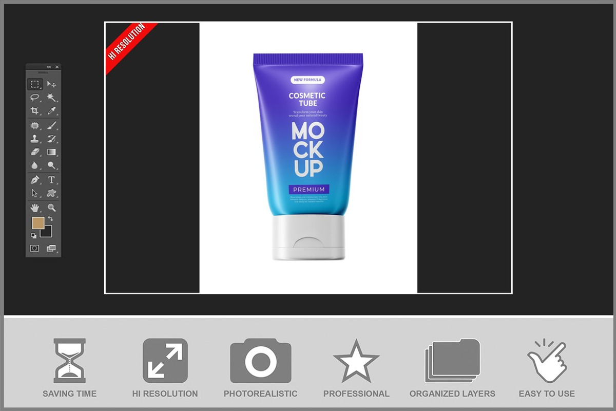 Squeeze 30ml Cosmetic Tube Mockup, an Advertising Mockup by Bruno's Shop (Photo 2 of 3)