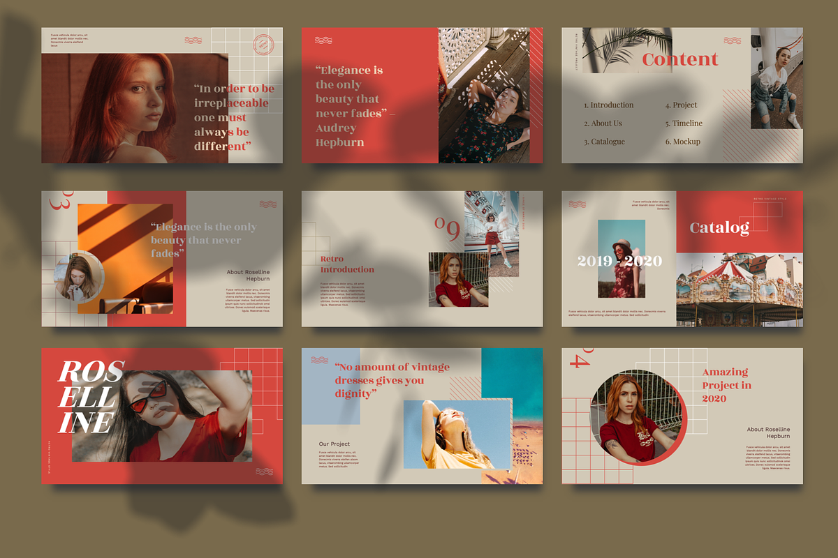 Roselline Retro Keynote Template, a Presentation Template by Masdika Studio (Photo 6 of 10)