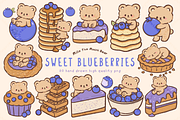 Bear Blueberry Dessert Clipart, an Animal Illustration by Blumensdiary (Thumbnail 1 of 6)