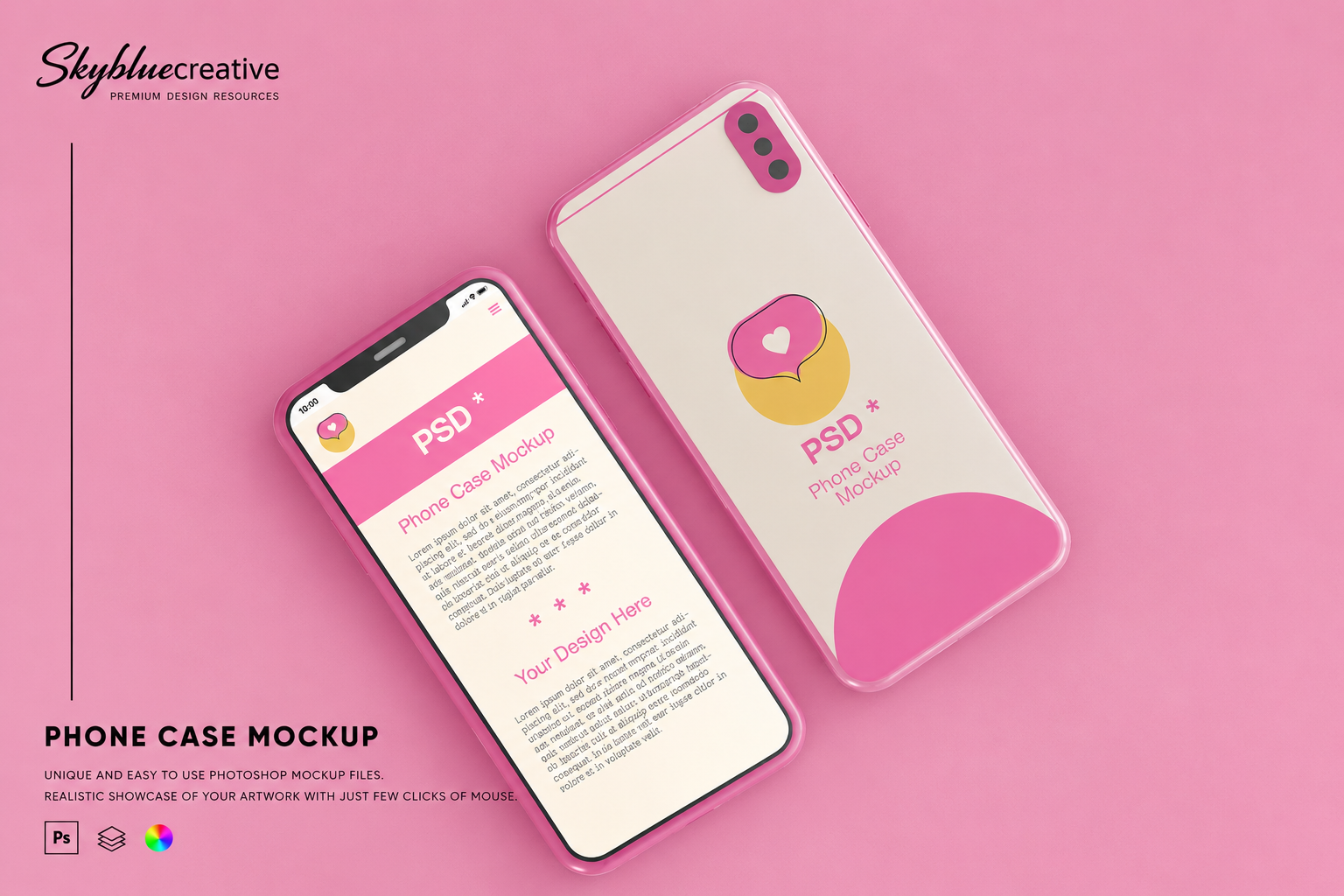 Smartphone Screen and Case Mockup