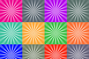 Set of retro ray backgrounds