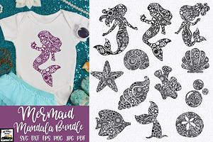Mermaid Mandala SVG Bundle
