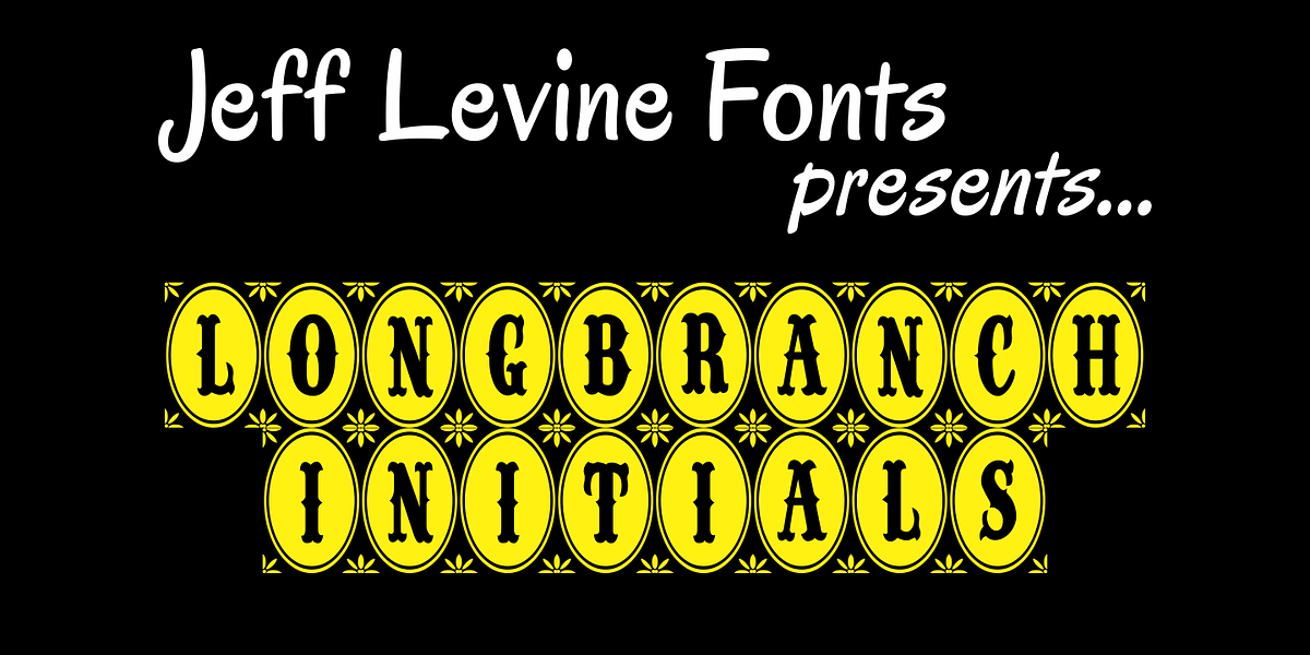 Longbranch Initials JNL, a Symbol Font by Jeff Levine Fonts