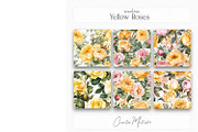 Watercolor Yellow Roses Paper, a Texture Graphic by Creative Matrix82 (Thumbnail 3 of 5)