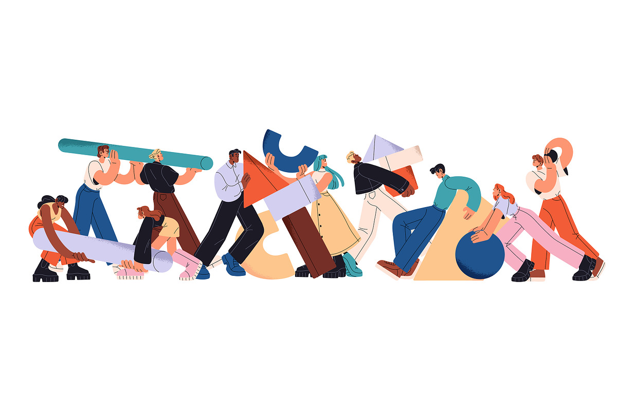 Team of people work.Teamwork concept, a Person Illustration by PaperTrident (Photo 1 of 2)