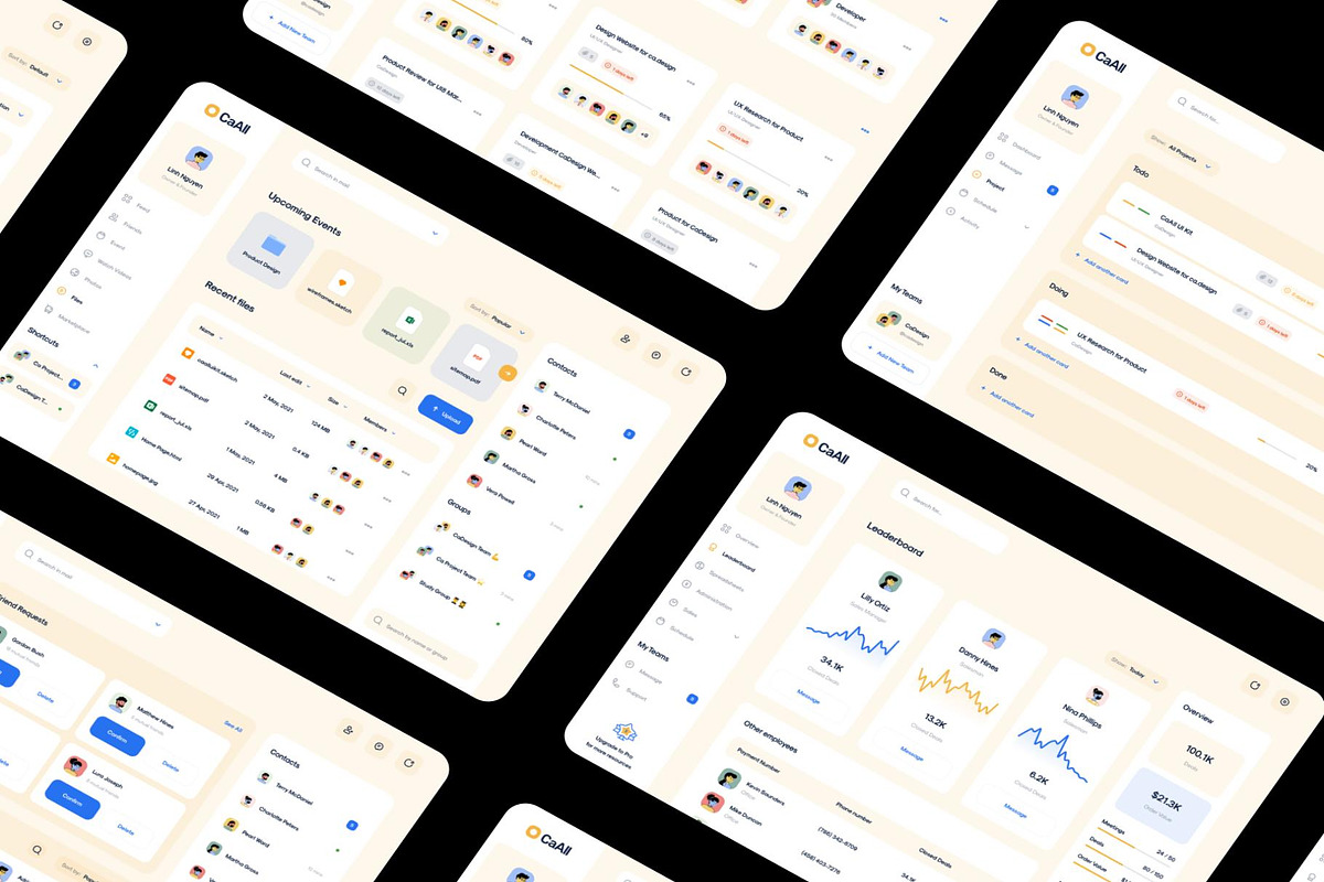 CaAll Dashboard & App UI Kit, an UI Kit Template by Creative Perspective (Photo 5 of 8)