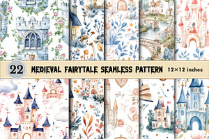 Medieval Fairytale Seamless Pattern, a Pattern Graphic by CitraGraphics