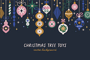 Christmas baubles banner background, a Decorative Illustration by Good Studio (Thumbnail 1 of 3)