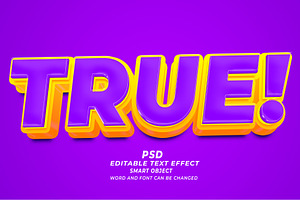 True PSD 3d Editable Text Effect