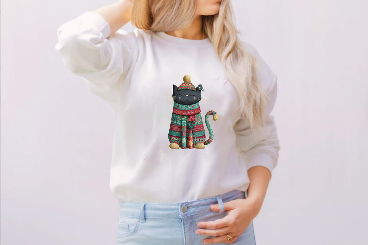 Whimsical Christmas Cat Clipart Bund, an Illustration by SVGArt (Photo 5 of 8)