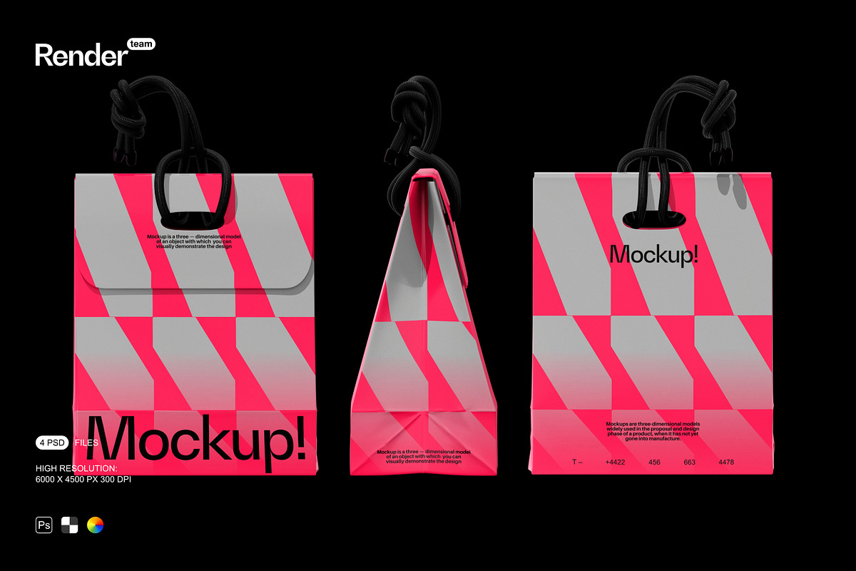 Paper Bag Mockup Set, a Packaging Mockup by Renderteam (Photo 1 of 11)