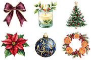 Watercolor Christmas Clipart, a Seasonal Illustration by CitraGraphics (Thumbnail 4 of 8)