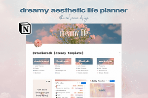 Dreamy Life Planner Notion Template, an App Template by studiorach