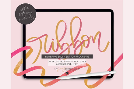 Procreate Ribbon Lettering Set