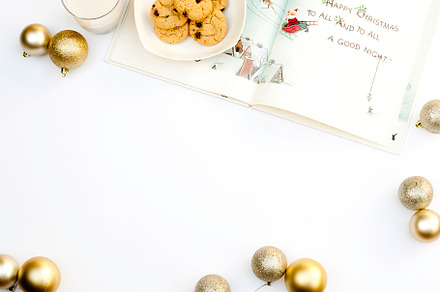 Christmas cookies holiday flat lay featuring white background, product