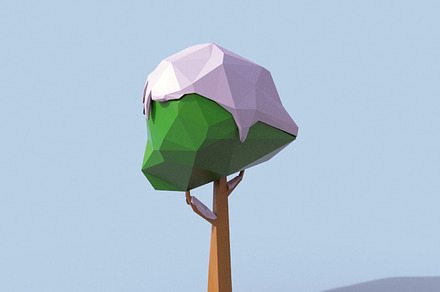 Low Poly Snowy Tree, an Environmental 3D Model by Tedi Permana