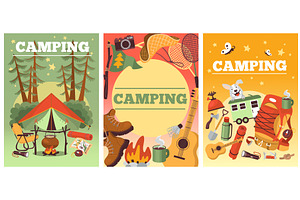Summer traveling cards. Camping, a Sport Illustration by Vectorbuum