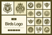 1500 Bird Logo Art Set, a Solid Icon by Creative Stall (Thumbnail 1 of 38)